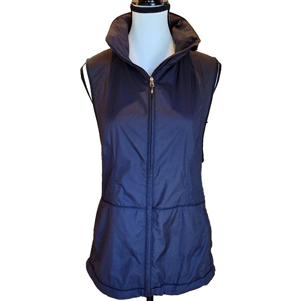 Lululemon Pack-It Vest Women's 6 Black Hidden Hood‎ Perforated Running Vest